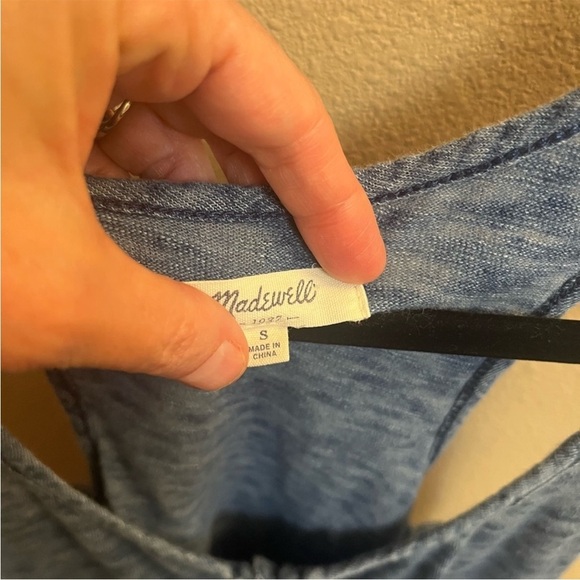 Y2K Elena Gilbert MADEWELL Henley Blue 100 % soft cotton Racer Back Tank SZ S - Picture 9 of 15